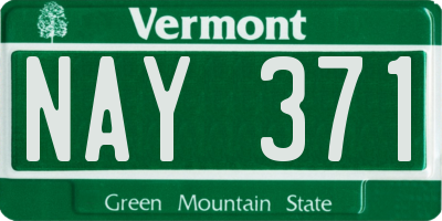 VT license plate NAY371