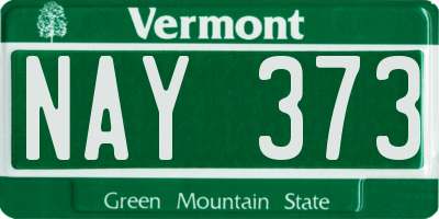 VT license plate NAY373