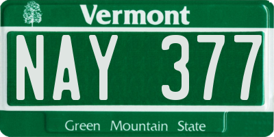 VT license plate NAY377