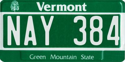 VT license plate NAY384