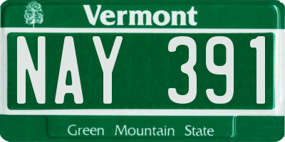VT license plate NAY391