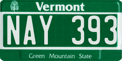 VT license plate NAY393