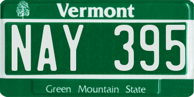VT license plate NAY395