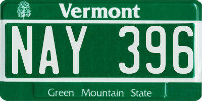 VT license plate NAY396