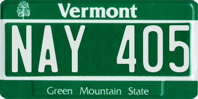 VT license plate NAY405
