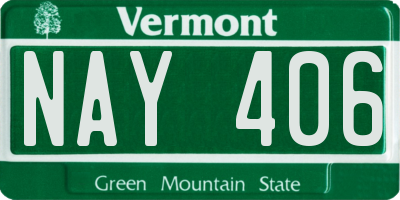 VT license plate NAY406