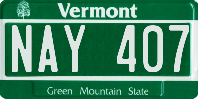 VT license plate NAY407