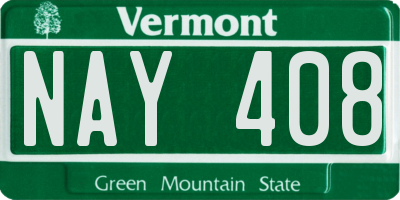 VT license plate NAY408