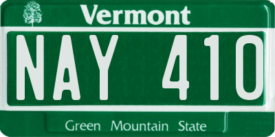 VT license plate NAY410