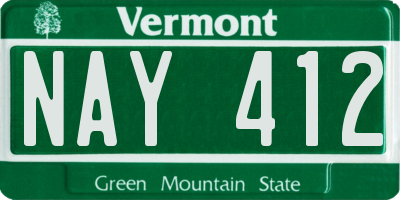 VT license plate NAY412