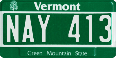 VT license plate NAY413