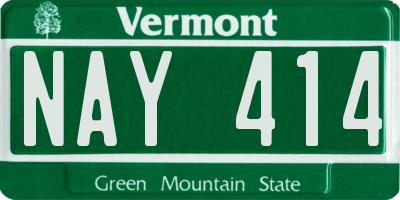 VT license plate NAY414