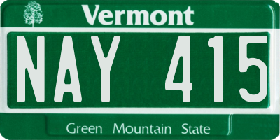 VT license plate NAY415