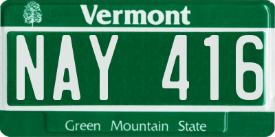 VT license plate NAY416