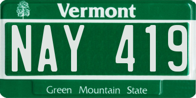 VT license plate NAY419