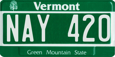 VT license plate NAY420