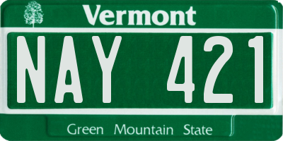 VT license plate NAY421