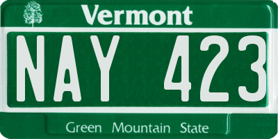VT license plate NAY423