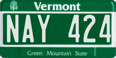 VT license plate NAY424