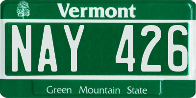 VT license plate NAY426