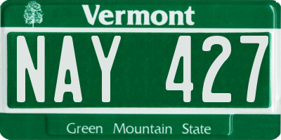 VT license plate NAY427