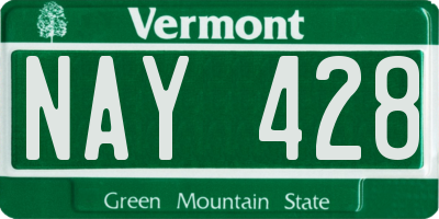 VT license plate NAY428
