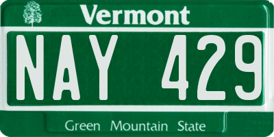 VT license plate NAY429