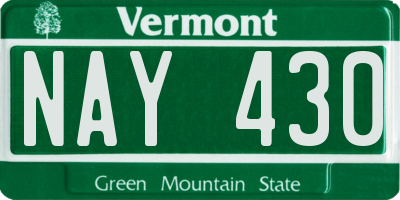 VT license plate NAY430