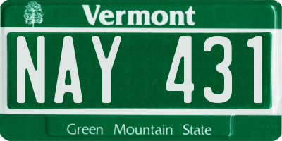 VT license plate NAY431