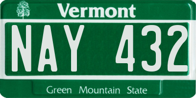 VT license plate NAY432