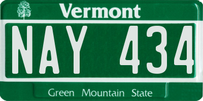 VT license plate NAY434