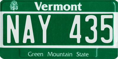VT license plate NAY435