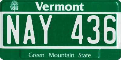 VT license plate NAY436