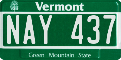 VT license plate NAY437