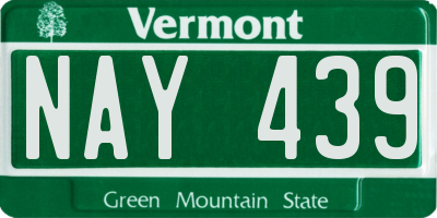 VT license plate NAY439