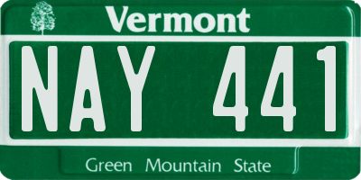 VT license plate NAY441
