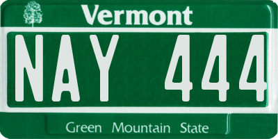 VT license plate NAY444