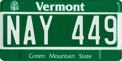 VT license plate NAY449