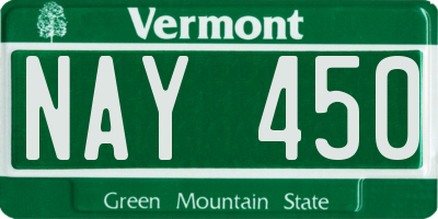 VT license plate NAY450
