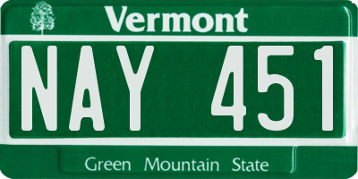 VT license plate NAY451