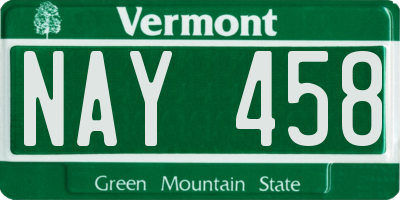VT license plate NAY458