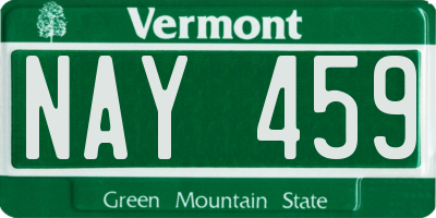 VT license plate NAY459