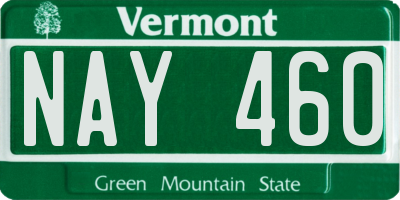 VT license plate NAY460