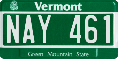 VT license plate NAY461