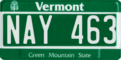 VT license plate NAY463