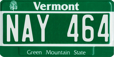 VT license plate NAY464