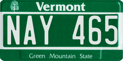 VT license plate NAY465