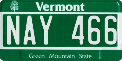 VT license plate NAY466