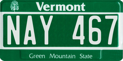 VT license plate NAY467