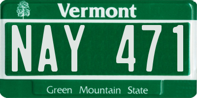 VT license plate NAY471